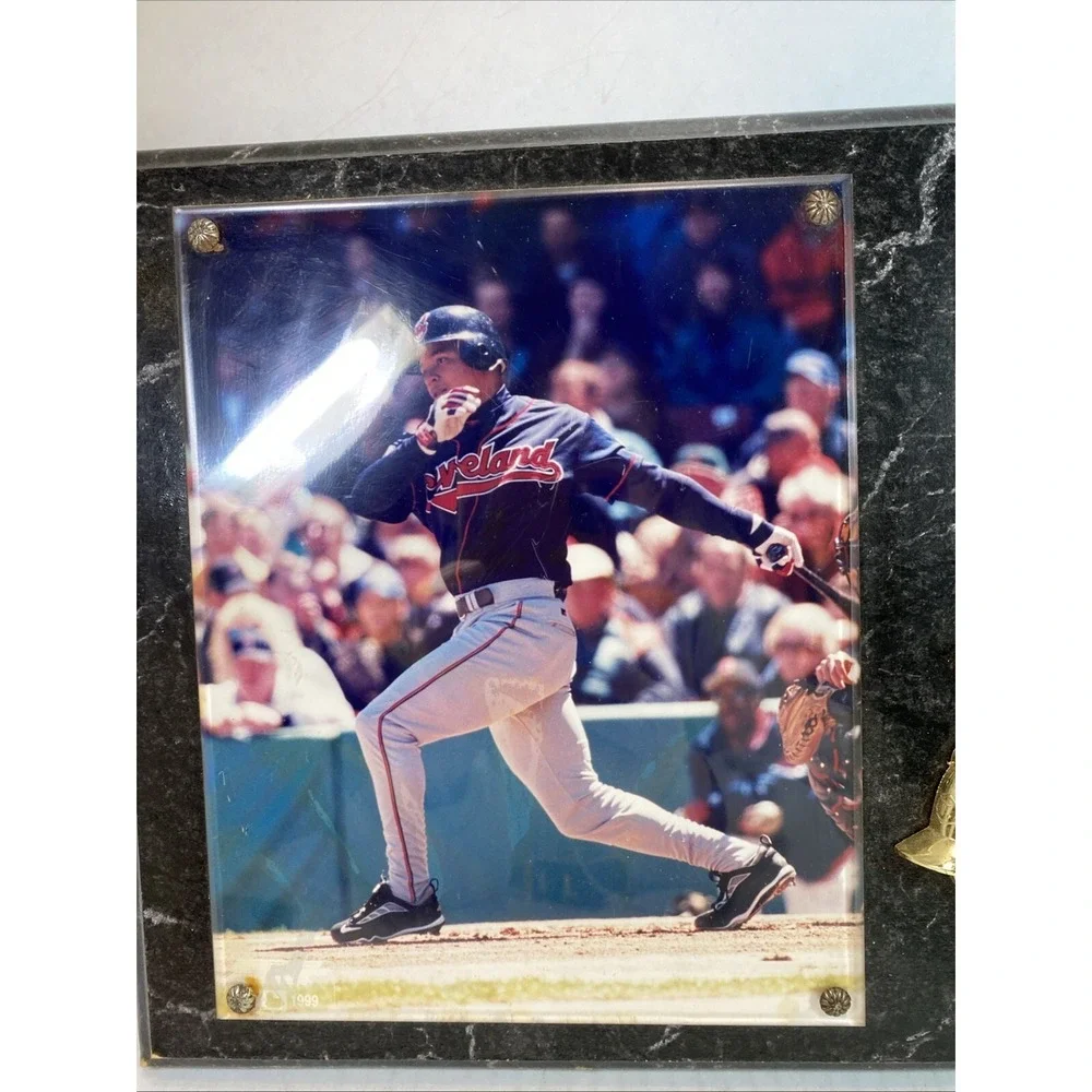 MANNY RAMIREZ 8X10 PHOTO With Card Cleveland‎ 1999 plaque Vintage